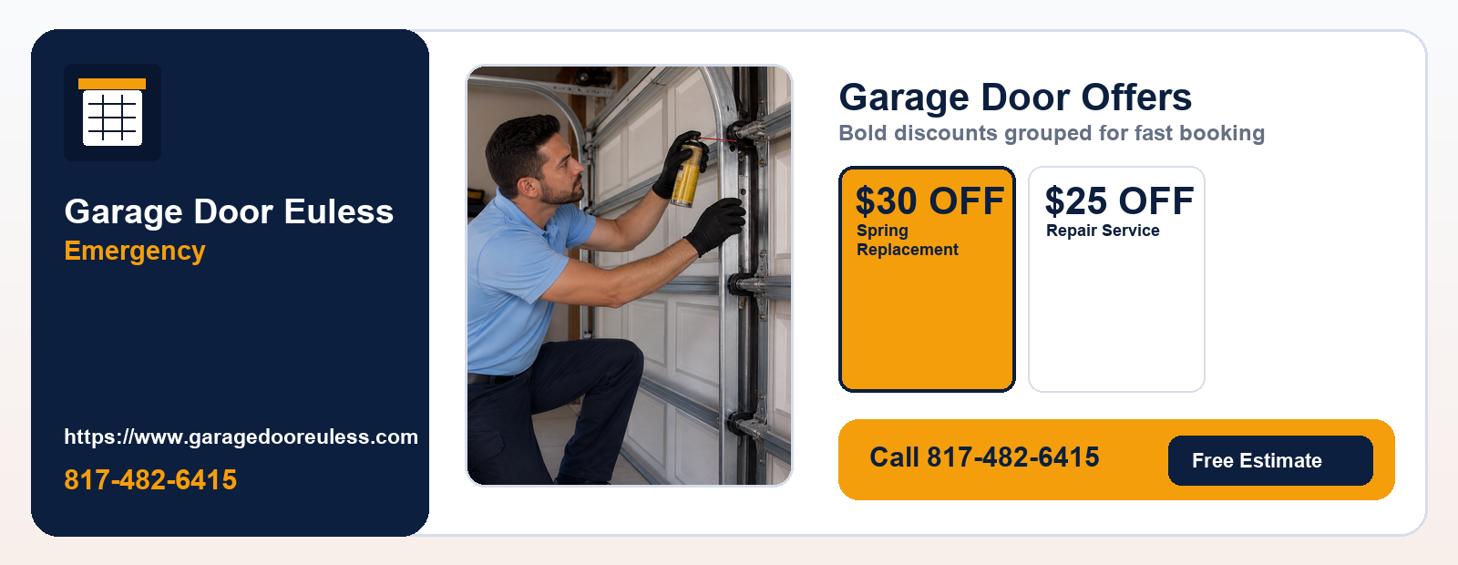 $30 OFF Spring Replacement + $25 OFF Repair Service coupon for Emergency