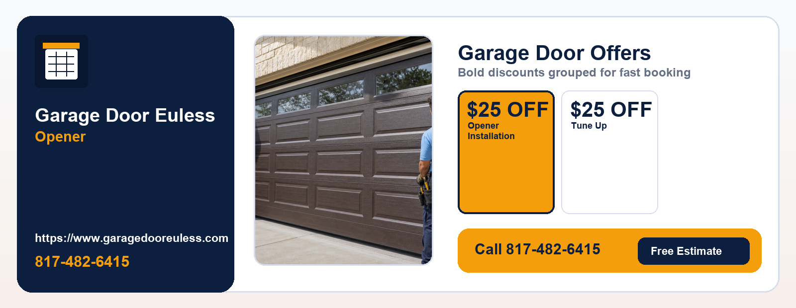 $25 OFF Opener Installation + $25 OFF Tune Up coupon for Opener
