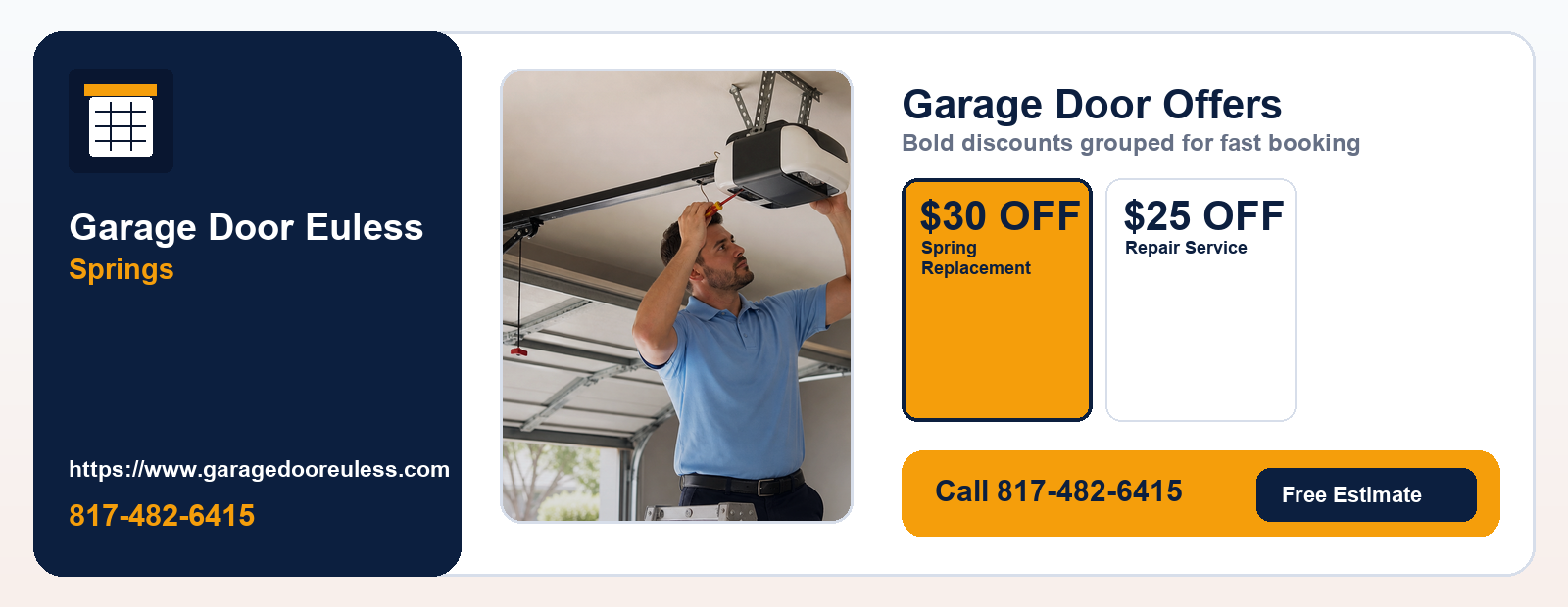 $30 OFF Spring Replacement + $25 OFF Repair Service coupon for Springs
