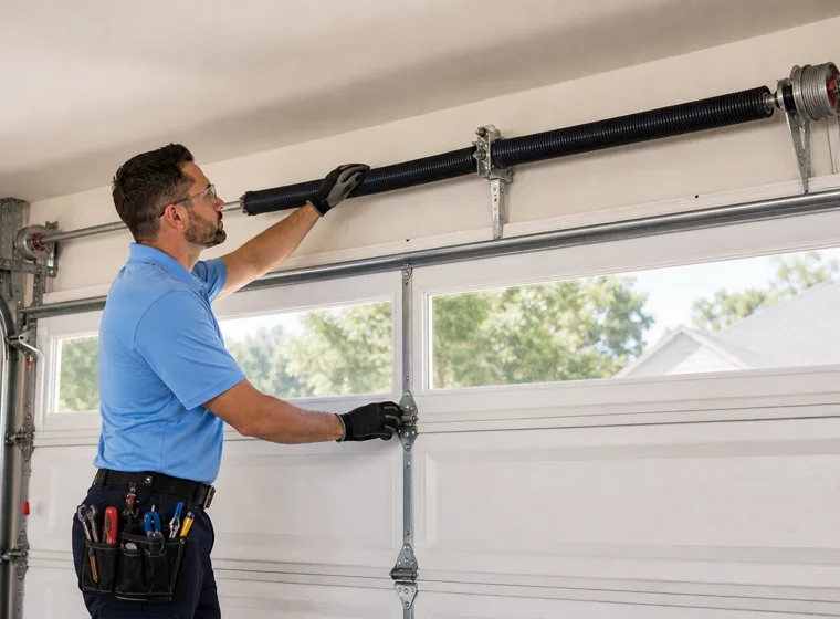 Garage door spring replacement and balance testing in Euless TX